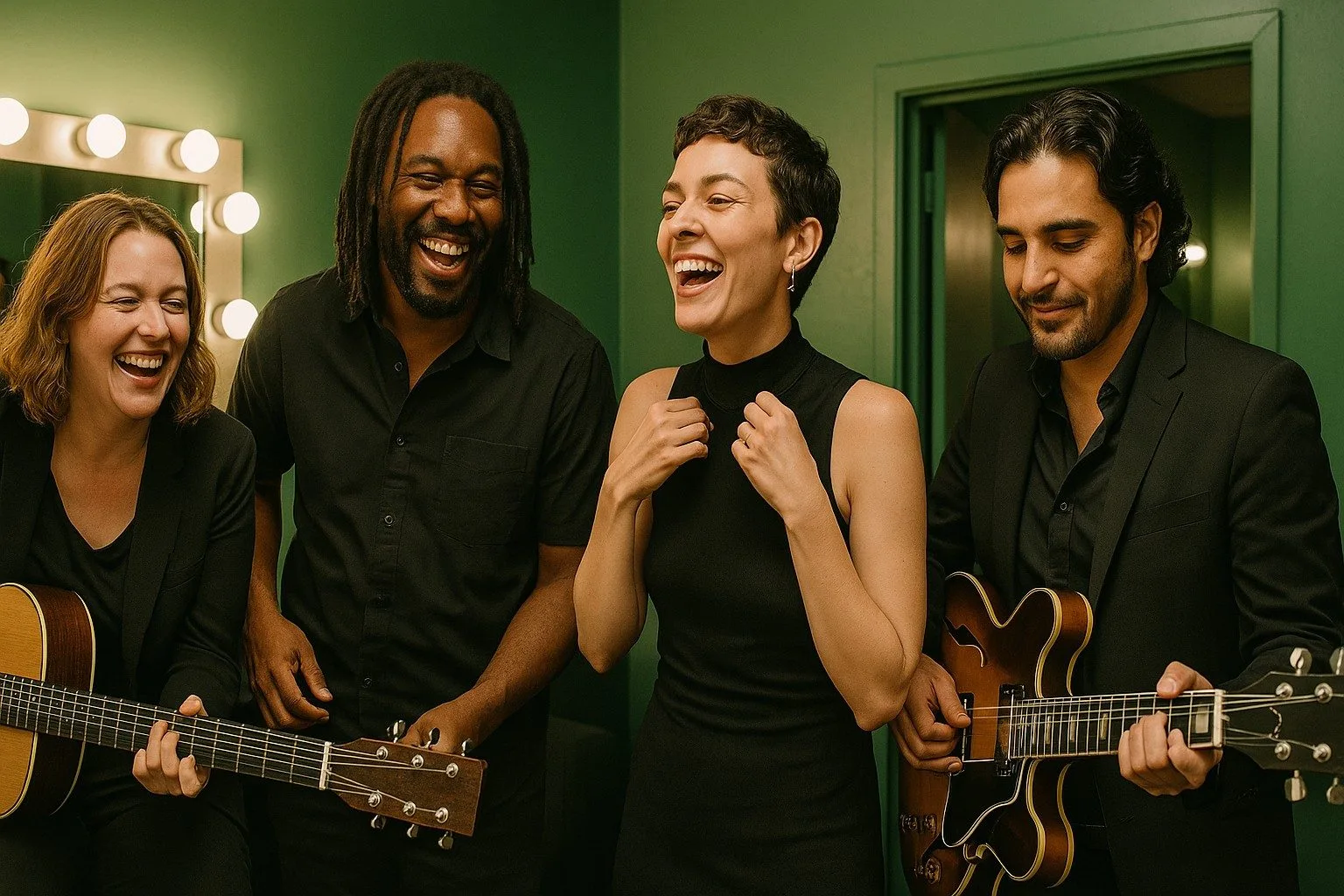 Musicians enjoying a break